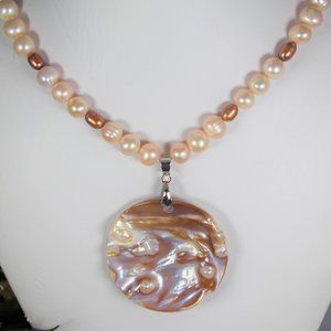 Beautiful pearls and  Mother of Pearl Necklace